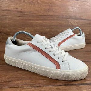 Madewell White Leather Sneakers with Rust Accent
